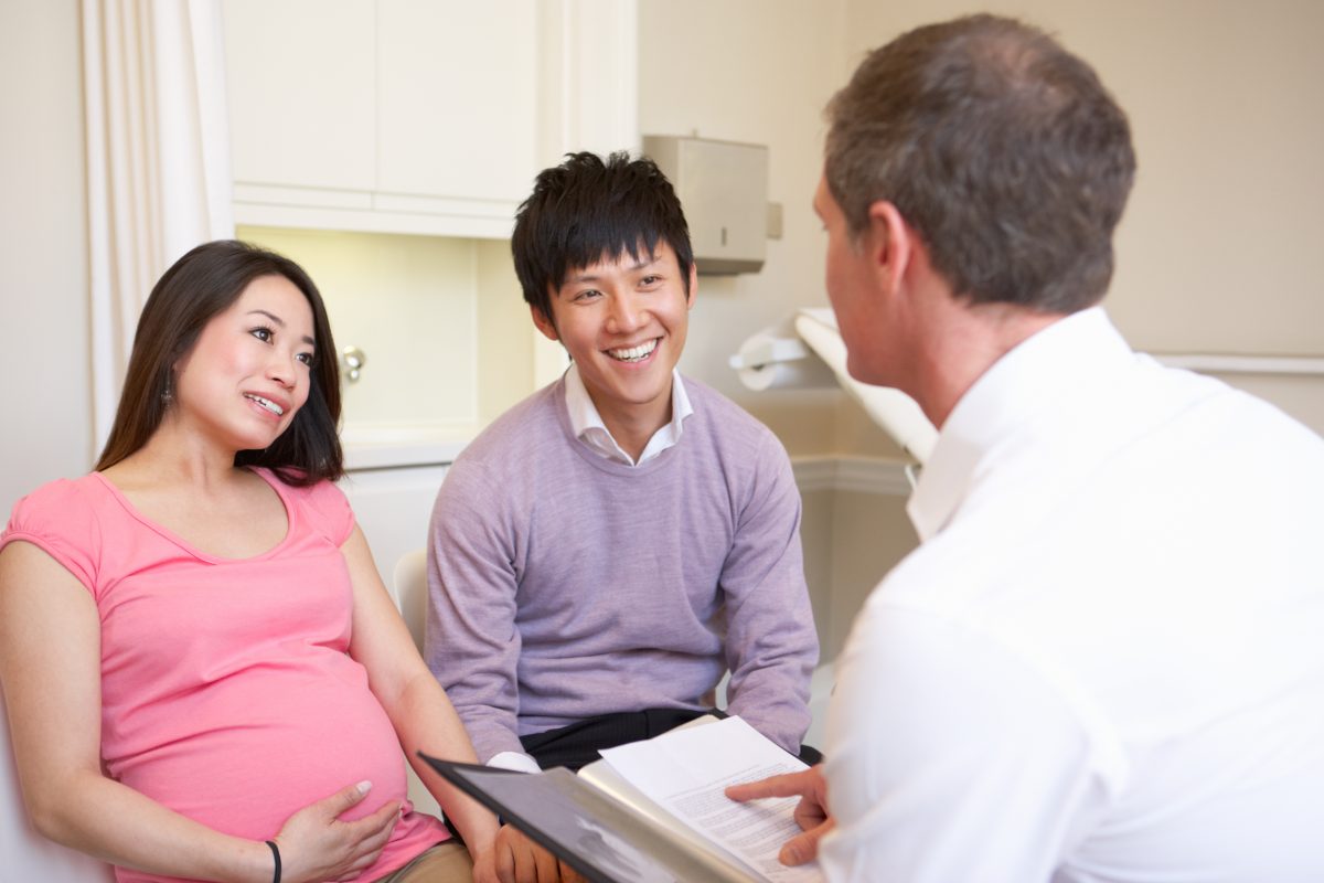 Fetal Health Foundation Couple Meeting With Obstetrician In Clinic Fetal Diagnosis