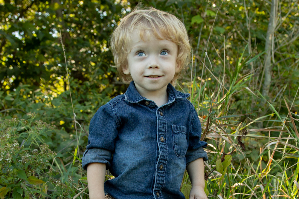 a same blonde boy who had fetoscopic surgery for spina bifida