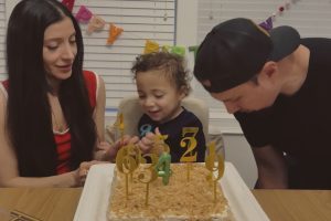 Josiah celebrates with his parents