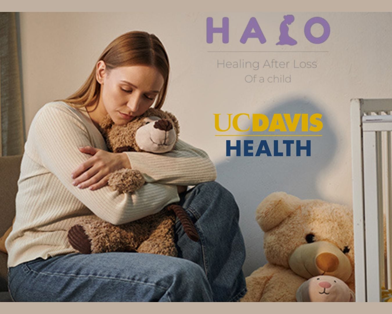 Untitled (1350 x 1080 px) (31) Mother hugs a teddy bear in an empty nursery